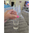 Modern Clear Glass Bud Vase Heavy Weighted Base Cylindrical Floral Decor 7 5in