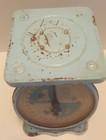 Vintage Baby Scale Blue Metal  weighs 30 Pounds By Ounces  Nursery Scale