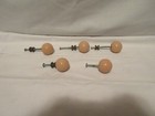 5 Vintage Ceramic porcelain Ball Drawer Pulls  1 25  Diameter
