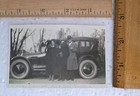 Antique 1920 s  Black   White Photo People Posing In Front Of Car