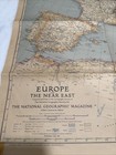 National Geographic Society Map Europe   The Near East 1940 Wwii Vintage