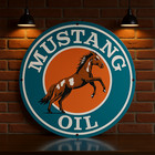 Vintage Mustang Oil  Round Retro Gasoline  Heay Metal Sign -  19 7   50 Cm 