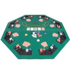 Folding Poker Table Top     48-inch Solid Wood Topper     Space For 8 Players     -