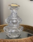 Antique Austrian Cut Glass Perfume Bottle With Gold Gilding 1890 Hexagon Empty