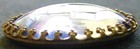 1 Czech Crystal Glass brass Dome Button  b166 - Antique Components mandala Motif