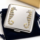 Estee Lauder Graceful Seahorses Compact Monica Rich Kosann Crystal Mint Box