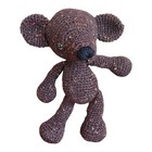 Handmade Crocheted Mouse Stuffed Doll Amigurumi Dark Brown Toy Crochet Animal