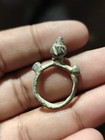 Ancient Bronze Ring Genuine Roman Byzantine Ornamented Collectible Dark Patina