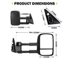 Foldable Rearview Side Mirror Set Extended Trailer 98-07 Land Cruiser 100