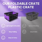 Fahkns 60l Collapsible Milk Crates For Storage  Stackable   Portable Basket Fold