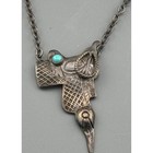 Vintage Southwestern Bird Sterling Silver Turquoise Tie Bar Clip Conversion