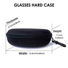 2-4pack Sunglasses Hard Case Eye Glasses Carry Shell Zipper Clam With Clip Large