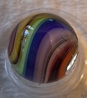 Handmade Peewee Multicolor Swirl Art Glass Marble Signed 1 4 