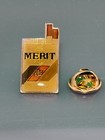 Merit Filter Cigarette Enamel Lapel Pin - Vintage 80s Hat Pin -made In Taiwan