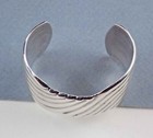 Taxco Vintage Ribbed Sterling Silver Cuff Bracelet  6 5  Max Wrist  Tn-01  75 2g