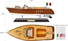 Wooden Speedboat Model Riva Aquarama Runabout Model Boat Yacht Walnut