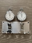 Vintage Nero Lemania Stopwatch Set On A Dash Panel Dashboard Rally Timer 6