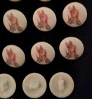 Vtg Lot 24pc  5 8  Beatrix Potter White Peter Rabbit Plastic Shank Buttons New 