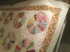 Antiq queen Size Dresden Plate Pattern Patchwork Handsewn Multicolor 89    X76   gc