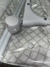 Delta Children Deluxe Soothing Dreams Bassinet White gray W  Canopy  Basket
