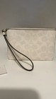 Coach Corner Zip Wristlet - Signature Canvas - Gold chalk glacierwhite - Nwt