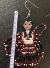 Vintage Native American Beaded Dangle Earrings  American Indian Girl