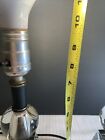 Vtg Stacked Crystal Ball   Cube Black Metal Lamps Set 2 9    Art Deco Mcm Regency