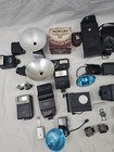 Big Lot Of Vintage Camera Flashes Many Different Models And Brands