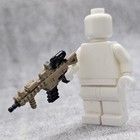 5pack Coyote Tan Squad Rifle Lot Blocks Weapons For Minifigures A6m23