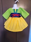 Disney Mulan Green yellow Dress Knee ankle Length 3m-4t Halloween