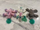 Lot X  3 Animal Plush Pacifier Holders Dr  Brown Nookums Unicorn Elephant   Girl