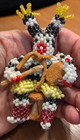Vintage Native American Tribal Zuni Seed Bead Drummer Figurine 3 1 4   