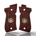 Zib Fits Beretta   F81 84fs 84bb Cheetah Gun Grip Wooden Metal Brass Logo Oak Col