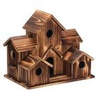 Wood Bird Houses Outdoor 6 Hole Bird House Room Cardinals Hanging Birdhouse