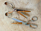 Vintage Pair Of Gingher Fabric Scissors G8z-b 8  Trimmer   G-7p 7  Pinking Shear