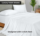 Queen Flat Sheet - Ultra Soft Brushed 1800 Microfiber Flat Sheets Only - Wrinkle