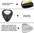 30 Metal Guitar Picks Plectrums Stainless Steel W Holder Black Case Electric Bas