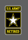 Us Army Retired Sticker Decal Car Window Tool Box Mug Laptop 1 25  Tall X  75   w