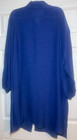 One Size Royal Blue Long Button Up Tunic Shirt Blouse Lightweight Viscose Blend