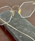 Vintage 1940s B l Wire Eye Glasses W  Case Gold Filled Gf 12k Octagonal Shape