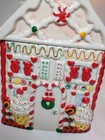 Vintage Christmas Gingerbread House Ceramic Cookie candy Jar Hand Painted