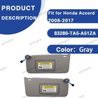 Pair Gray Side Sun Visor For 2008-2017 Honda Accord 83280-ta5-a51za