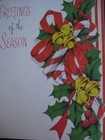 1958 Vintage Greeting Card Art Guild Christmas Holly  Candy Canes  Jingle Bells