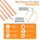 15  Silver Brazing Rods Aws Bcup-5 10 Sticks Solder Length-10 Inch 