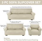 Form Fit 3-pc Slipcover Set For Sofa  Loveseat   Armchair - Beige Spandex