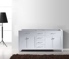 72  White Double Sink Bathroom Vanity Cabinet Brushed Nickel Hardware Soft Close