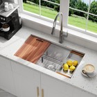 Quikore 27 Inch Undermount Workstation Single Bowl Stainless Steel Kitchen Sink
