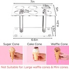 Youeon 2 Pack Acrylic Ice Cream Cone Holder With 6 Holes  Clear Waffle