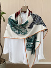 70  Cashmere 30  Silk Wrap Scarf Dark Flower Print Triangle Shawl 190x125cm New 