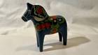 Blue Swedish Dala Horse Olsson Akta Dalahemslojd Carved Painted Wooden 5   